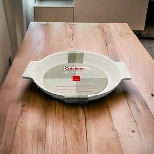 CUISINART Chefs Classic White Oval Ceramic Casserole Dish 14" Stoneware Bakeware